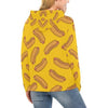 Hot Dog Pattern Print Women Pullover Hoodie-grizzshop