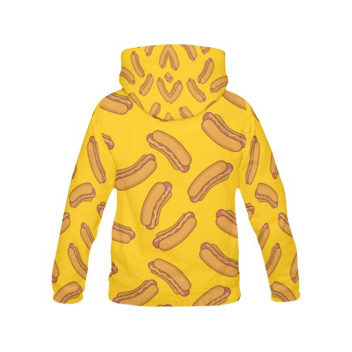 Hot Dog Pattern Print Women Pullover Hoodie-grizzshop