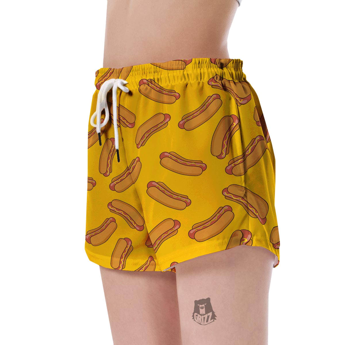 Hot Dog Pattern Print Women's Shorts-grizzshop