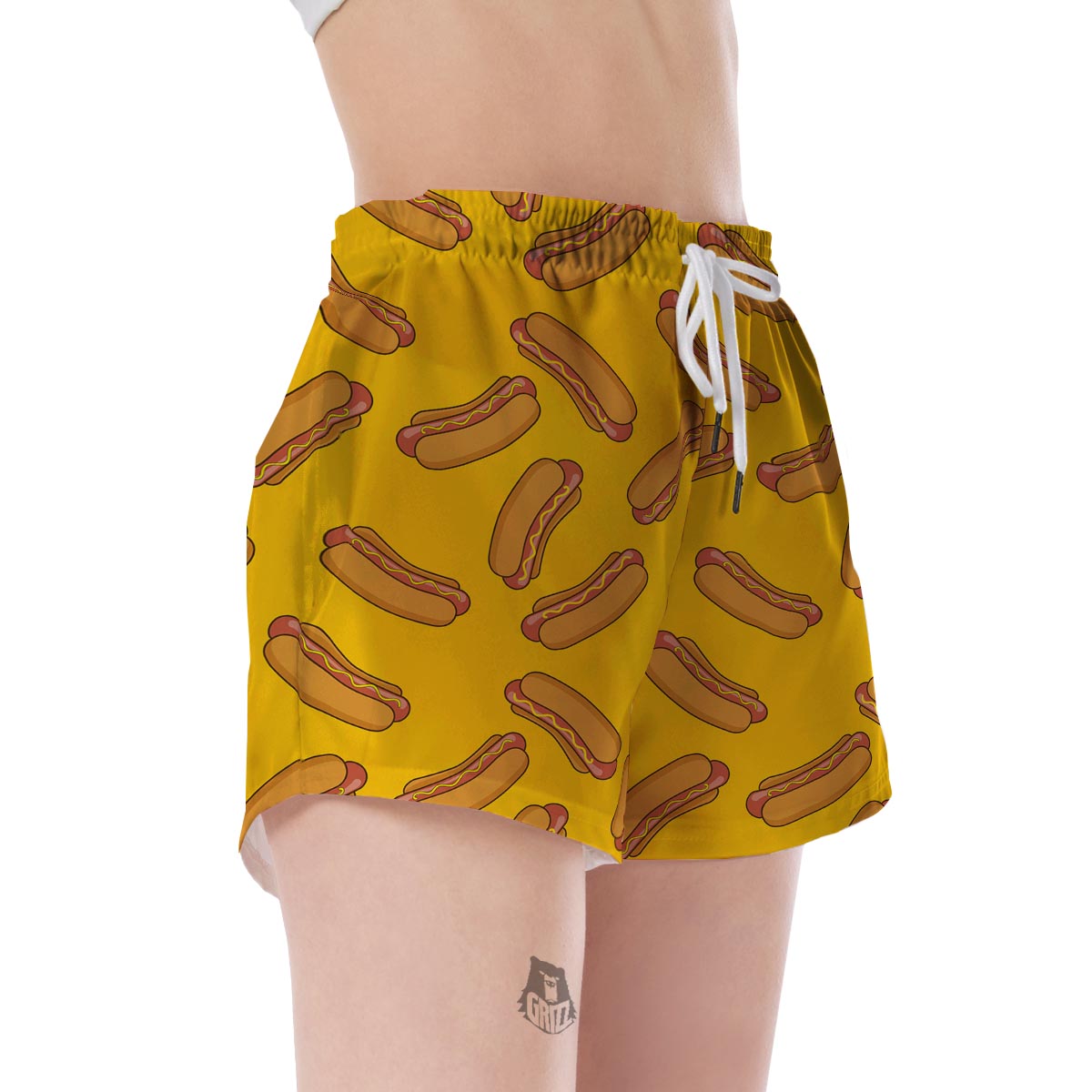 Hot Dog Pattern Print Women's Shorts-grizzshop