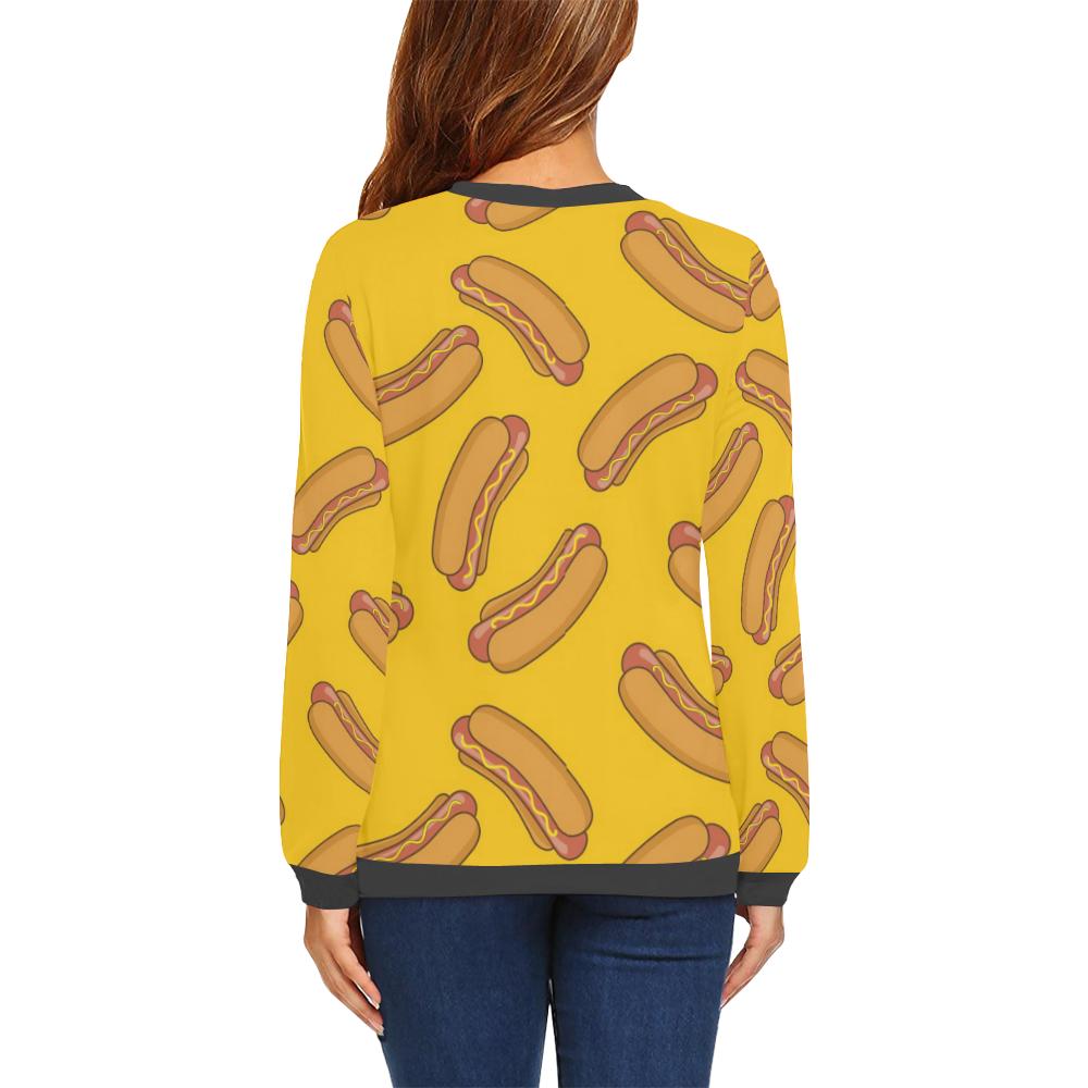 Hot Dog Pattern Print women's Sweatshirt-grizzshop