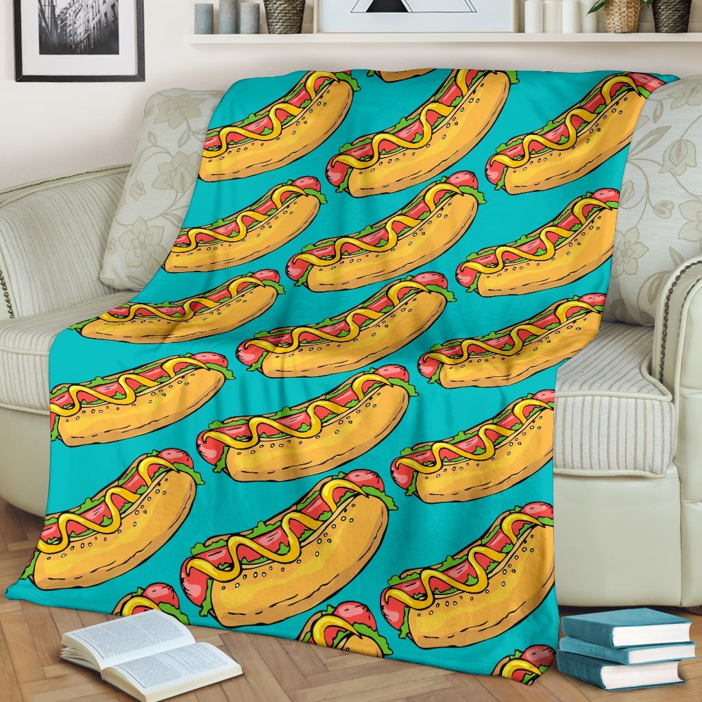 Hot Dog Print Pattern Blanket-grizzshop