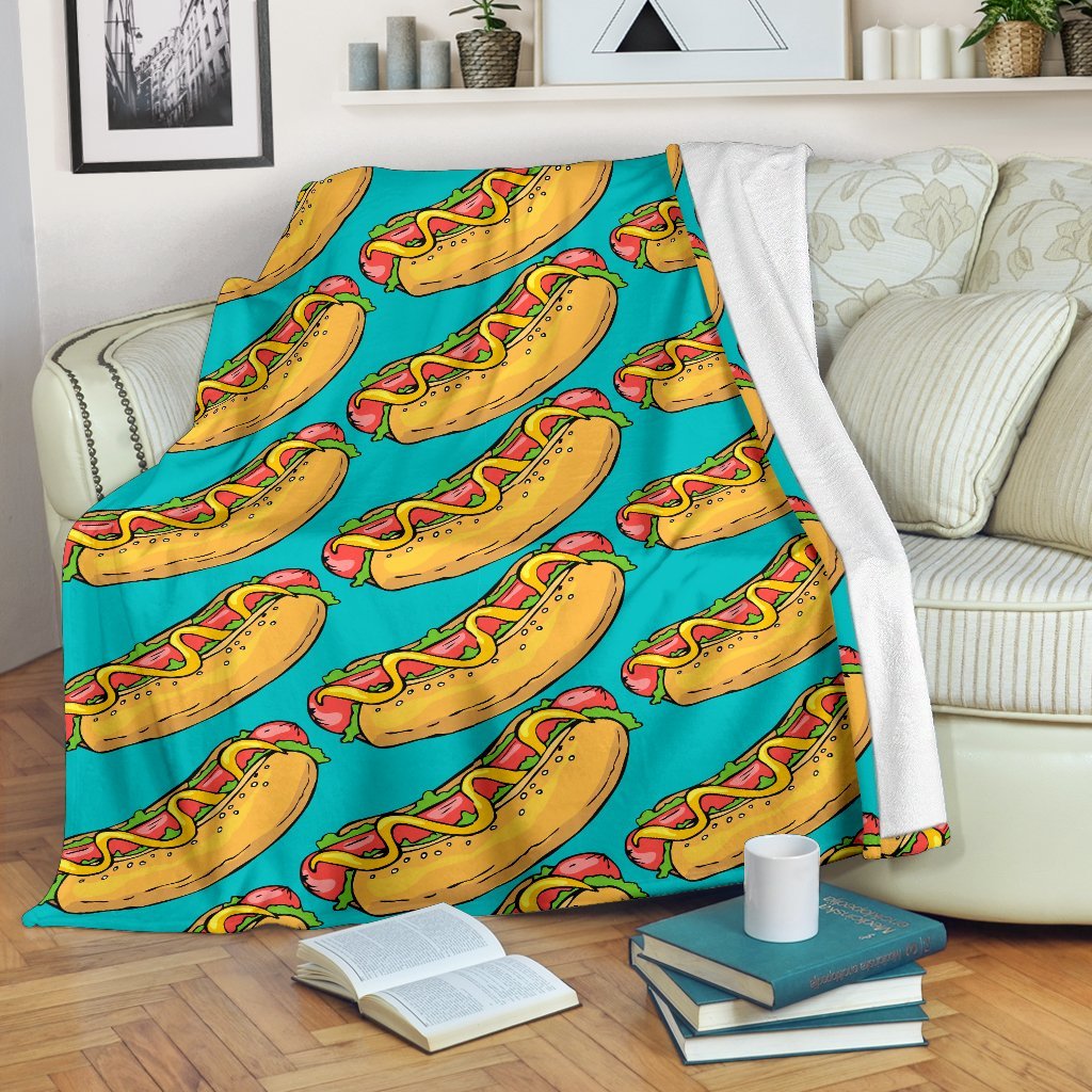 Hot Dog Print Pattern Blanket-grizzshop