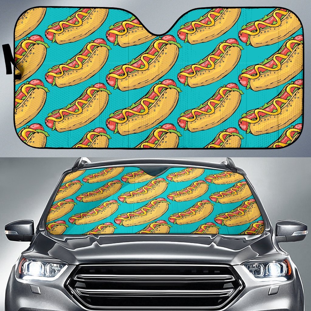 Hot Dog Print Pattern Car Sun Shade-grizzshop