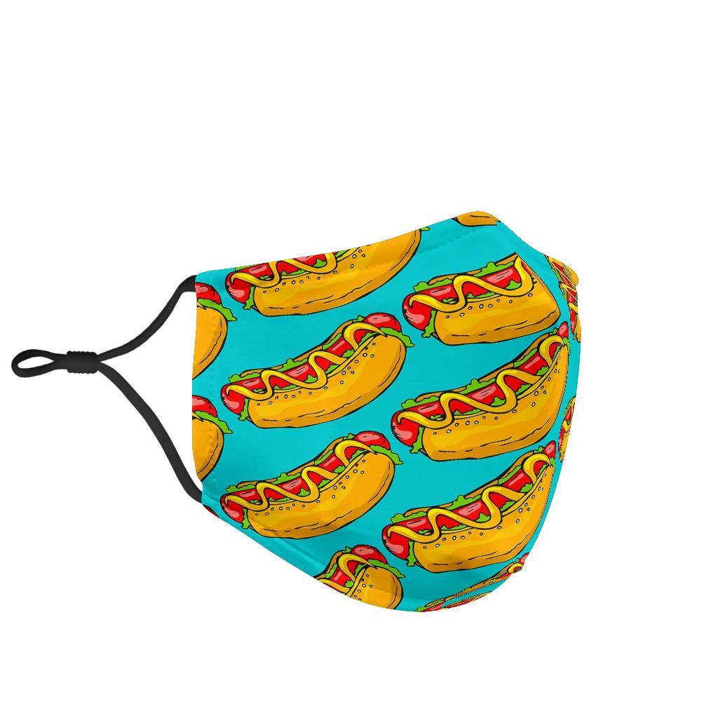 Hot Dog Print Pattern Face Mask-grizzshop