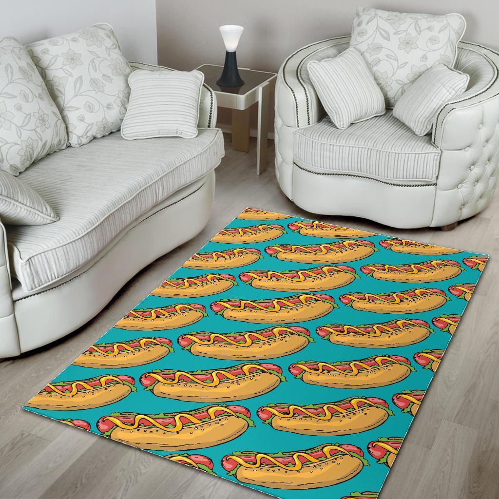 Hot Dog Print Pattern Floor Mat-grizzshop