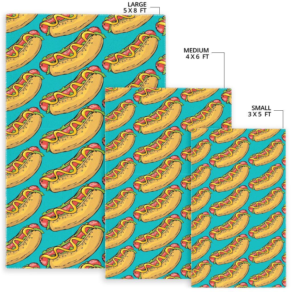 Hot Dog Print Pattern Floor Mat-grizzshop