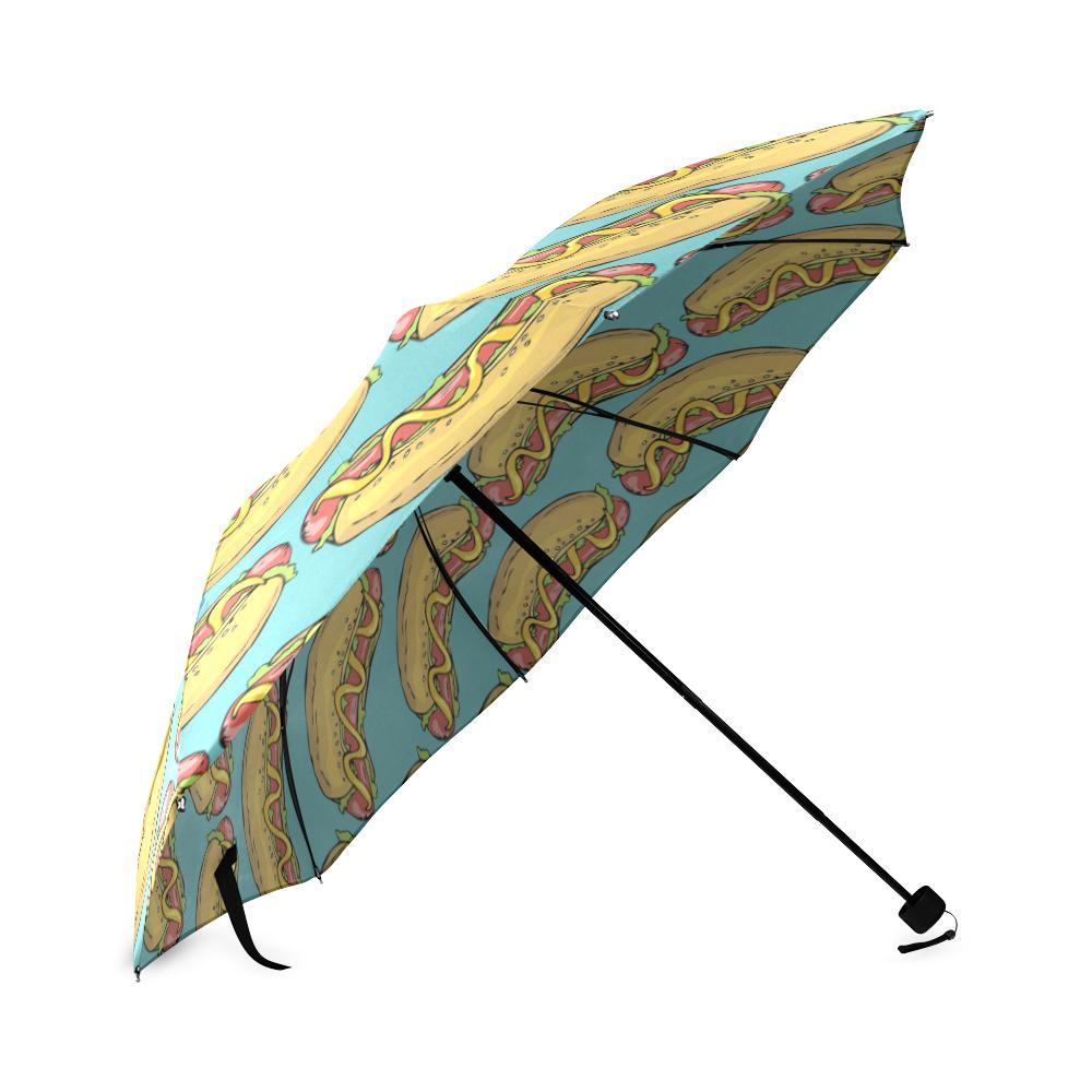 Hot Dog Print Pattern Foldable Umbrella-grizzshop
