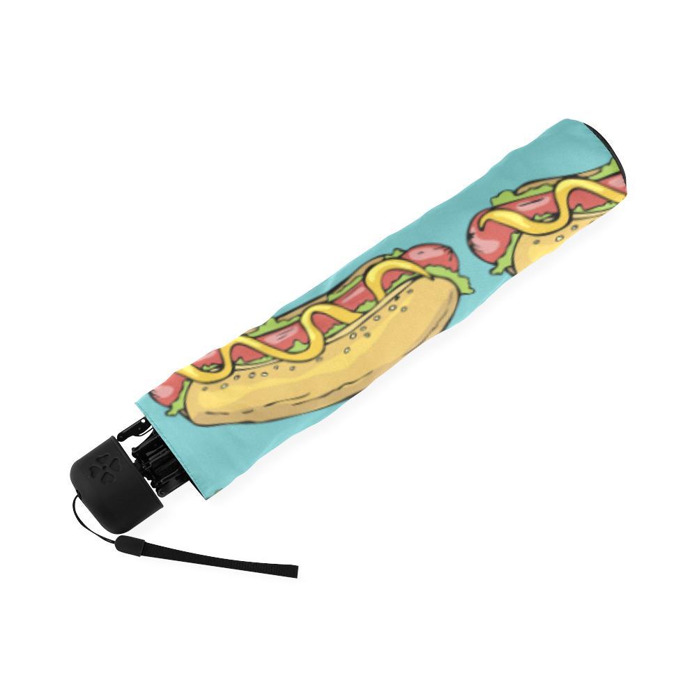 Hot Dog Print Pattern Foldable Umbrella-grizzshop