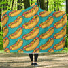 Hot Dog Print Pattern Hooded Blanket-grizzshop