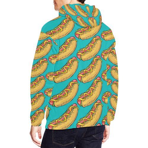 Hot Dog Print Pattern Men Pullover Hoodie-grizzshop