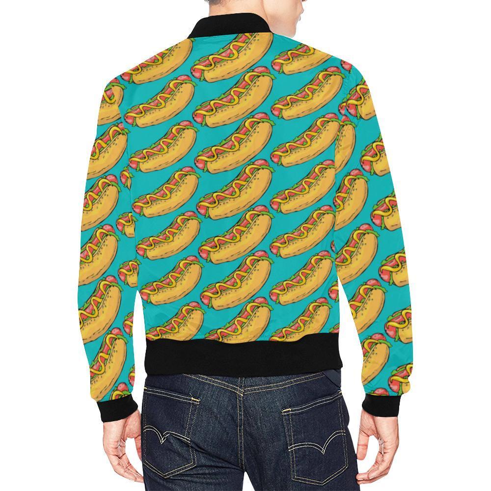 Hot Dog Print Pattern Men's Bomber Jacket-grizzshop