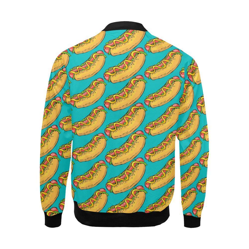 Hot Dog Print Pattern Men's Bomber Jacket-grizzshop