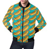 Hot Dog Print Pattern Men's Bomber Jacket-grizzshop