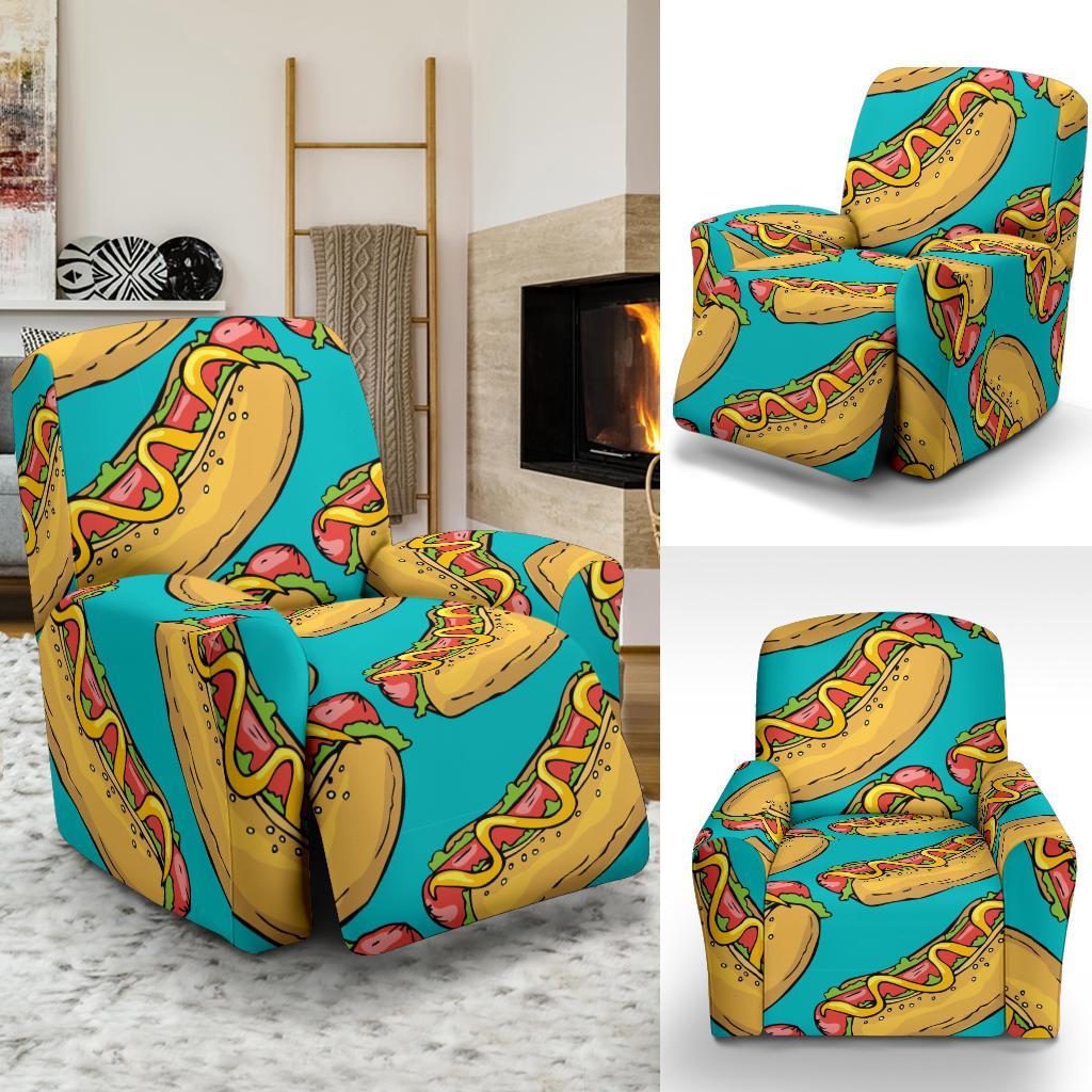 Hot Dog Print Pattern Recliner Cover-grizzshop