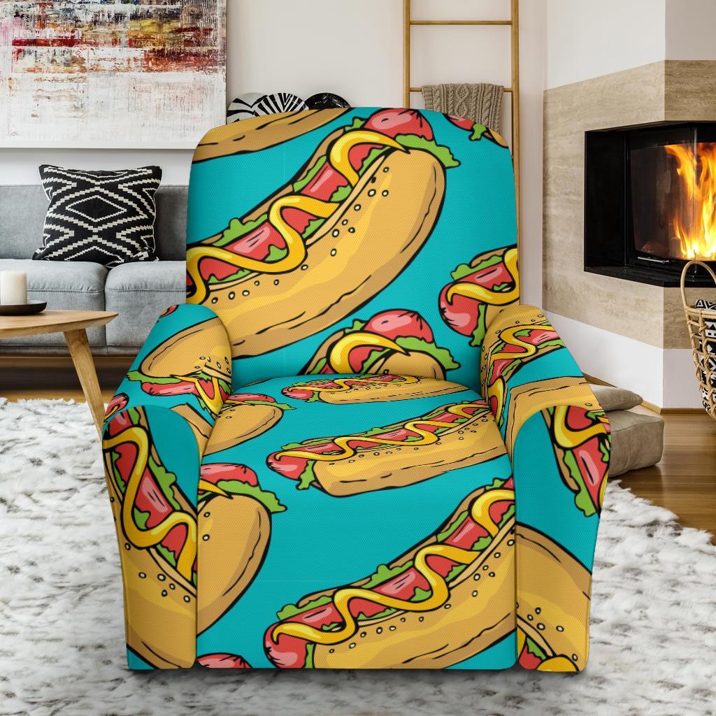 Hot Dog Print Pattern Recliner Cover-grizzshop