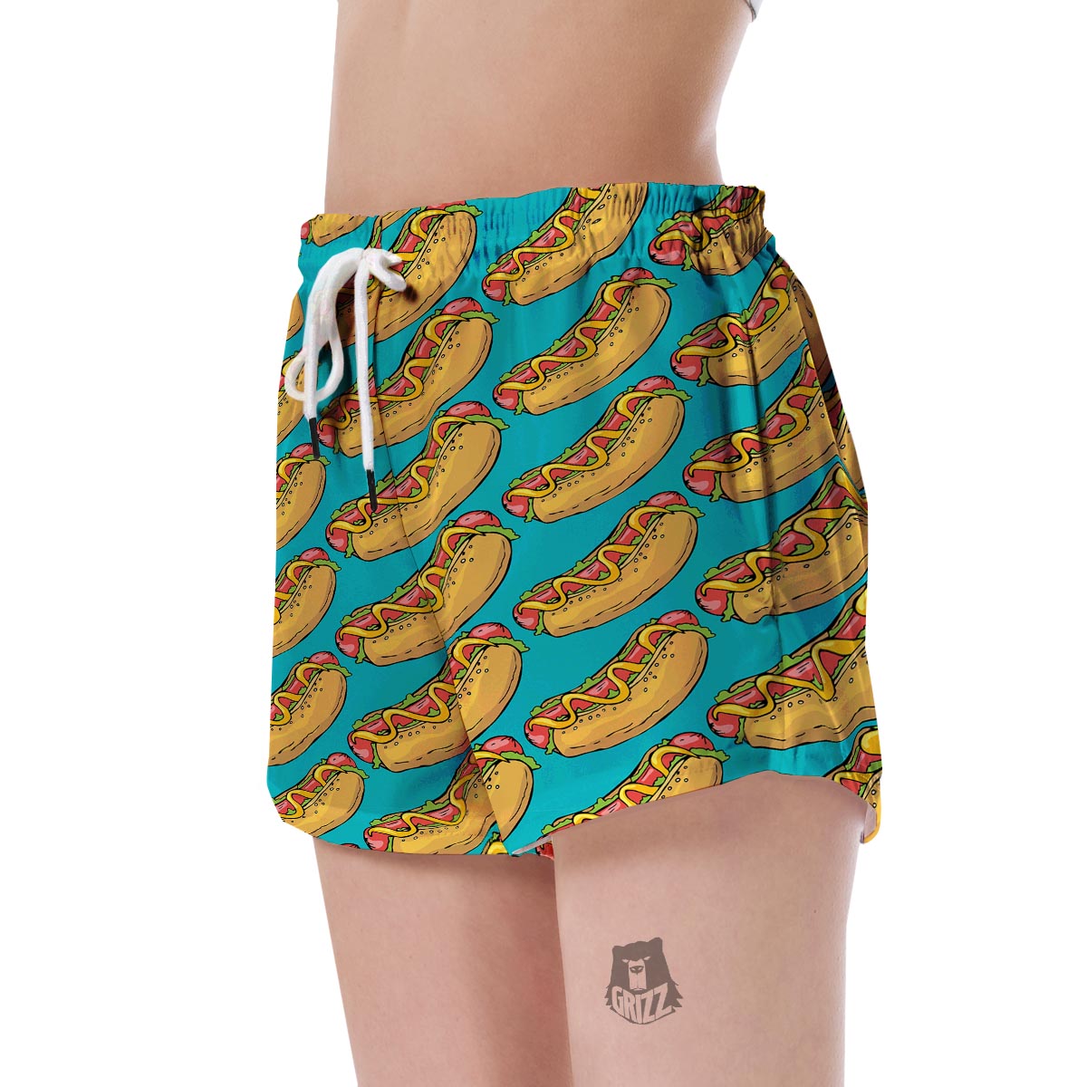 Hot Dog Print Pattern Women's Shorts-grizzshop