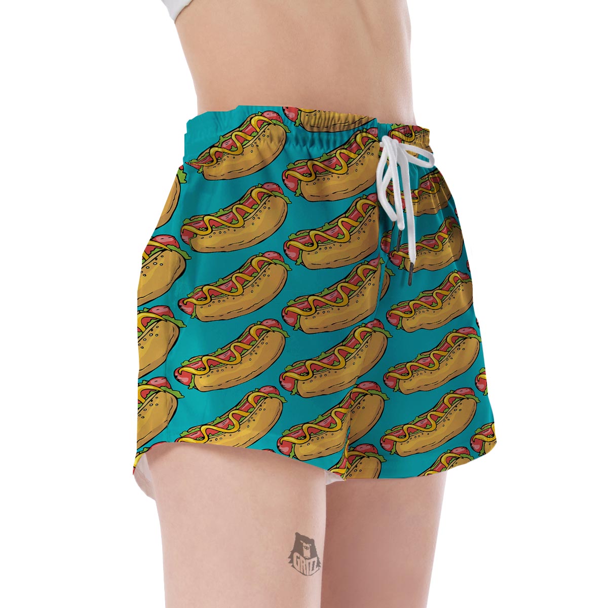 Hot Dog Print Pattern Women's Shorts-grizzshop