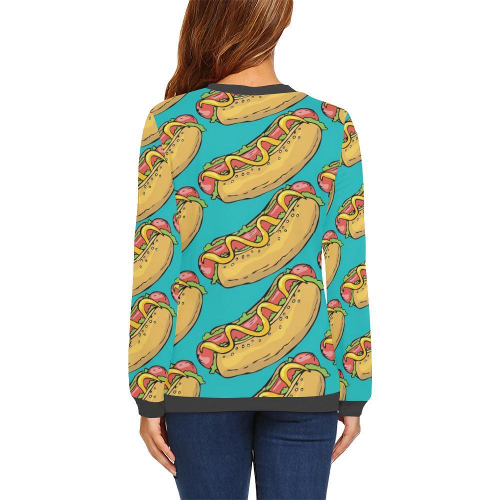 Hot Dog Print Pattern women's Sweatshirt-grizzshop