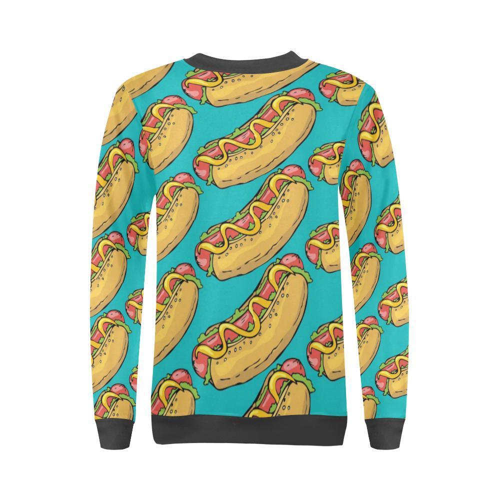 Hot Dog Print Pattern women's Sweatshirt-grizzshop