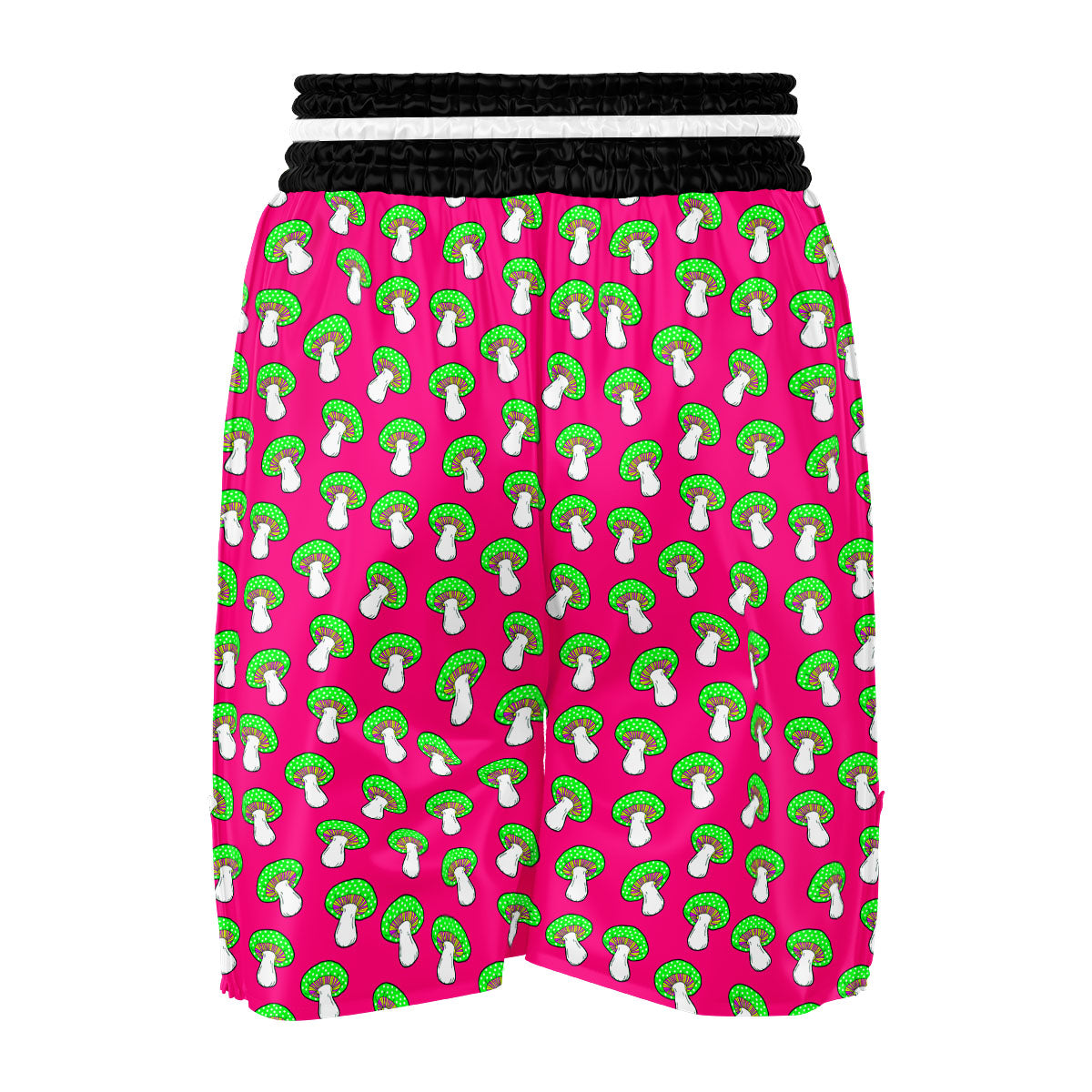 Hot Pink Crazy Mushroom Print Pattern Boxing Shorts-grizzshop