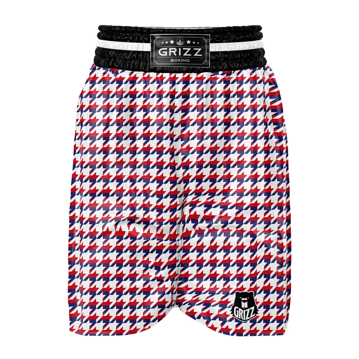 Houndstooth American Print Pattern Boxing Shorts-grizzshop