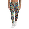 Houndstooth And Paisley Print Pattern Men's Leggings-grizzshop