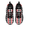 Houndstooth Black And Red Print Pattern Black Sneaker-grizzshop