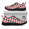 Houndstooth Black And Red Print Pattern Black Sneaker-grizzshop