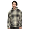 Houndstooth Black And Tan Print Pattern Men's Hoodie-grizzshop