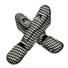 Houndstooth Black And Tan Print Pattern Muay Thai Shin Guards-grizzshop