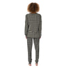 Houndstooth Black And Tan Print Pattern Women's Pajamas-grizzshop