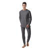 Houndstooth Black Pixel Print Pattern Men's Pajamas-grizzshop