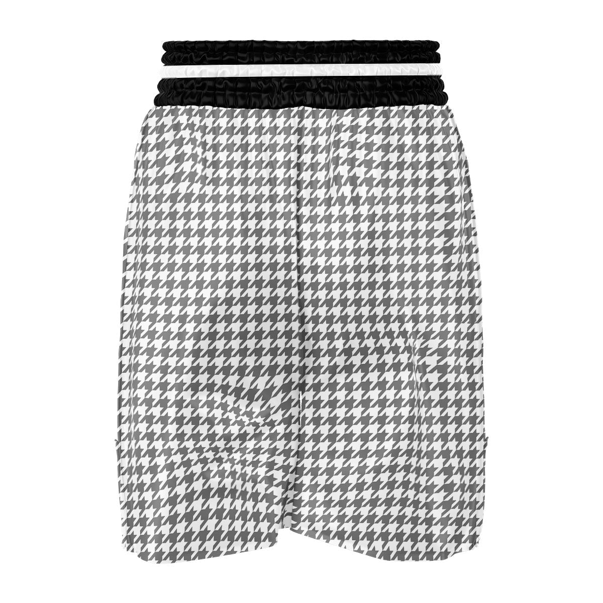 Houndstooth Grey Print Pattern Boxing Shorts-grizzshop