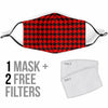 Houndstooth Pattern Print Face Mask-grizzshop