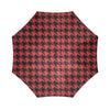 Houndstooth Pattern Print Foldable Umbrella-grizzshop