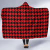 Houndstooth Pattern Print Hooded Blanket-grizzshop