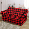 Houndstooth Pattern Print Loveseat Cover-grizzshop