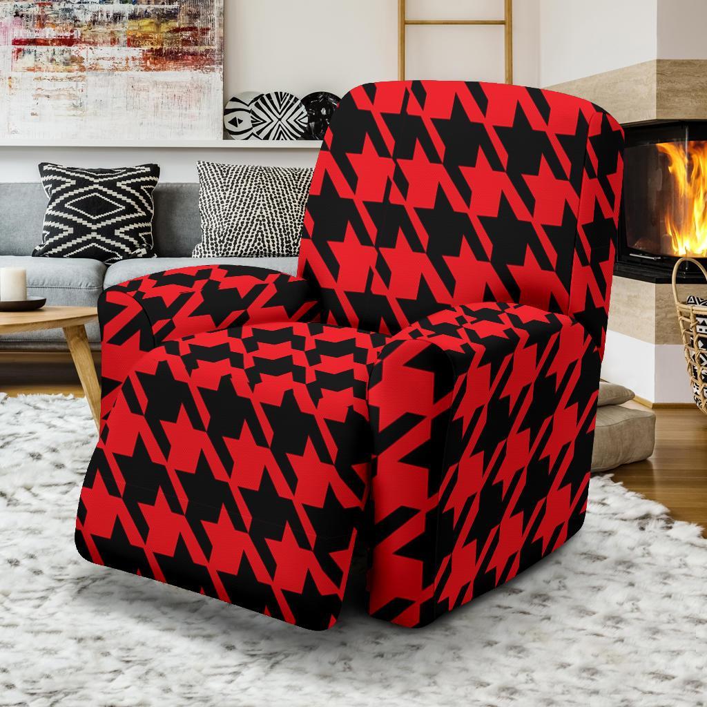 Houndstooth Pattern Print Recliner Cover-grizzshop