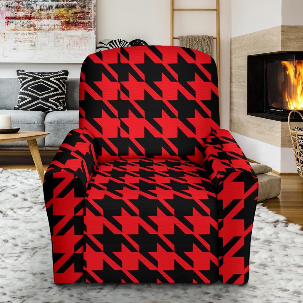 Houndstooth Pattern Print Recliner Cover-grizzshop