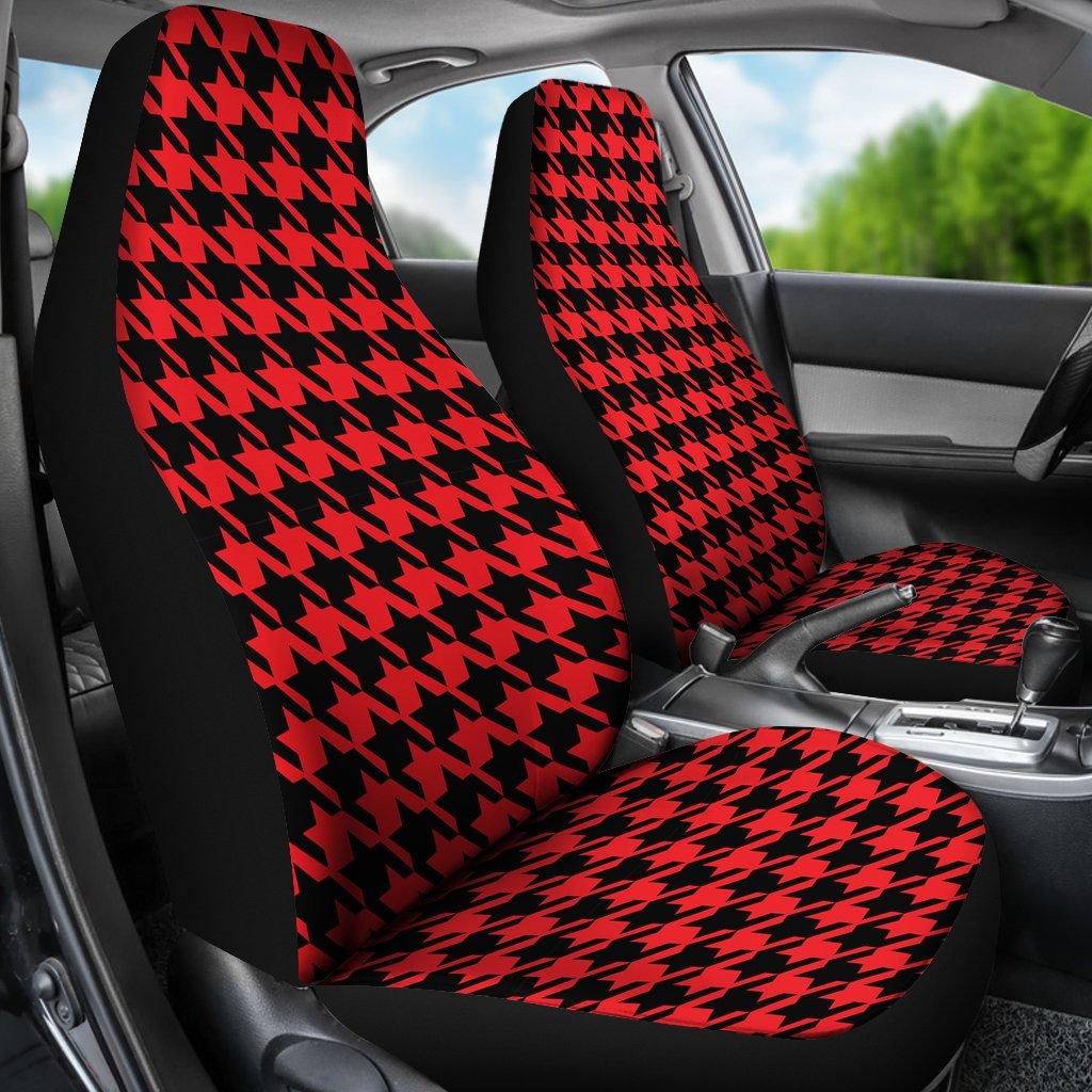 Houndstooth Pattern Print Universal Fit Car Seat Cover-grizzshop