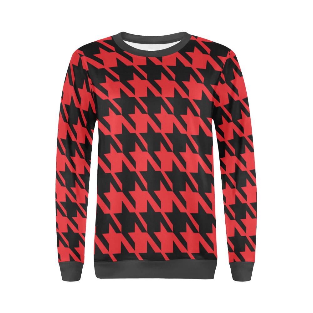 Houndstooth Pattern Print Women's Sweatshirt-grizzshop