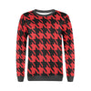 Houndstooth Pattern Print Women's Sweatshirt-grizzshop