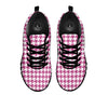 Houndstooth Pink Print Pattern Black Sneaker-grizzshop