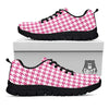 Houndstooth Pink Print Pattern Black Sneaker-grizzshop