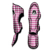 Houndstooth Pink Print Pattern Muay Thai Shin Guards-grizzshop