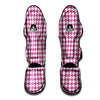 Houndstooth Pink Print Pattern Muay Thai Shin Guards-grizzshop