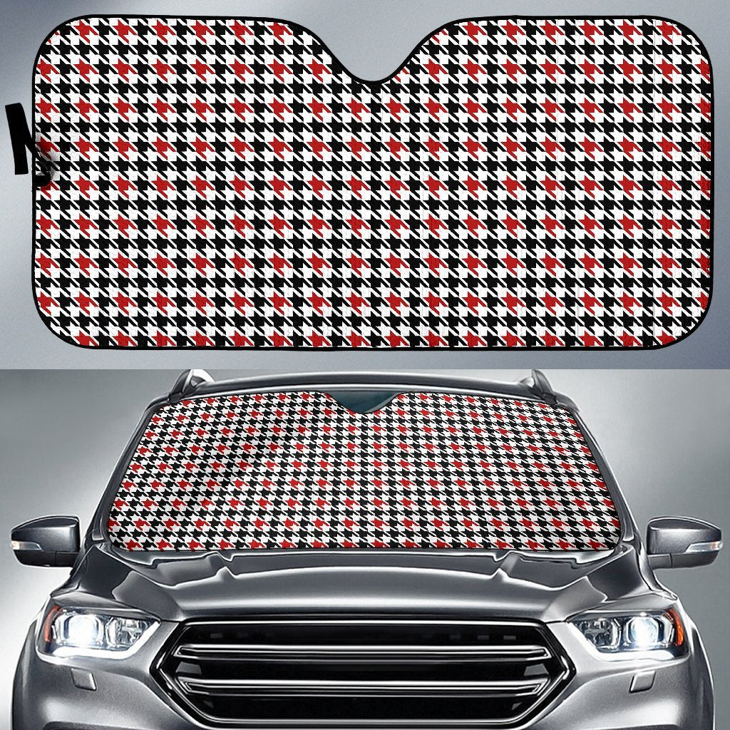 Houndstooth Print Pattern Car Sun Shade-grizzshop