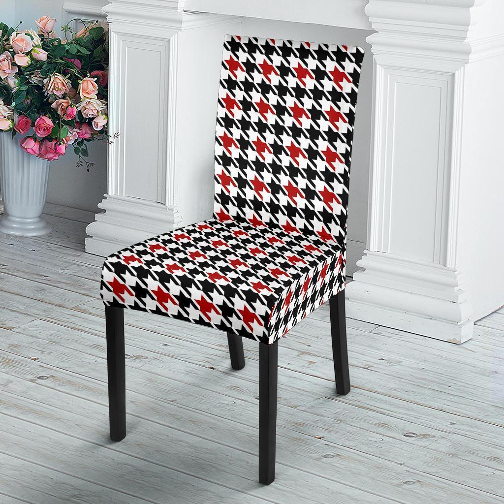 Houndstooth Print Pattern Chair Cover-grizzshop