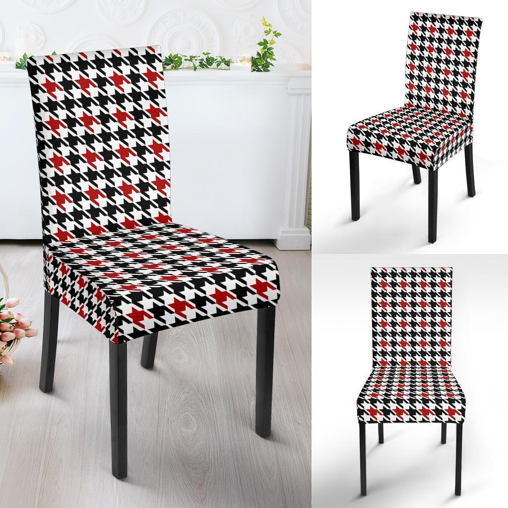 Houndstooth Print Pattern Chair Cover-grizzshop